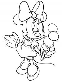 Minnie Mouse tomando sorvete