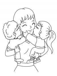 Mãe com filhos