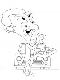 Mr. Bean limpando o carro