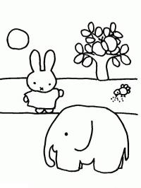 Miffy com elefante