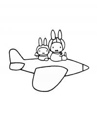 Miffy no avião