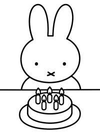 Miffy com bolo