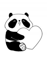 Panda com coração