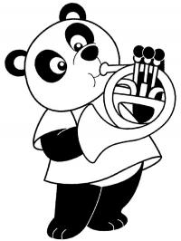 Panda tocando trompete