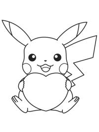 Pikachu segurando um coração