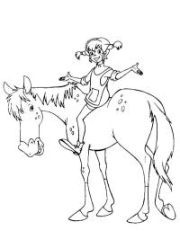 Pippi montada no cavalo