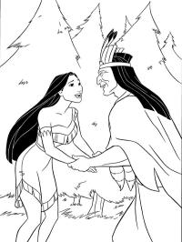 Pocahontas e seu pai Powhatan