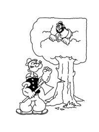 Popeye corta uma árvore