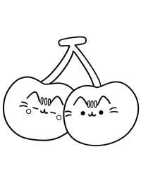 Gata Pusheen em cerejas