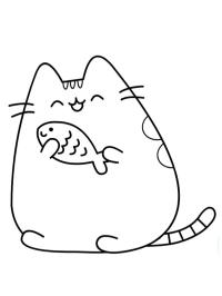 Pusheen com peixe