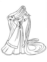 Rapunzel penteando o cabelo