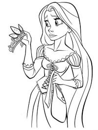 Rapunzel com uma coroa