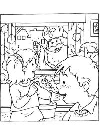 Papai Noel na frente da janela