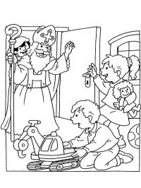 Papai Noel entrando com seu ajudante