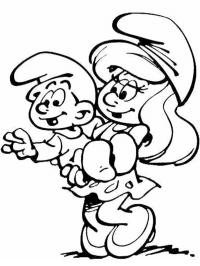 Smurfette com Bebê Smurf