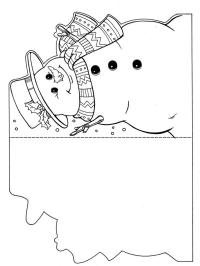 Cartão de Natal de boneco de neve