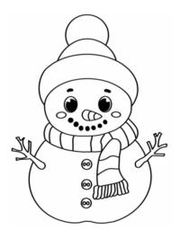 Boneco de neve com cachecol