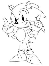 Sonic com os dedos para cima