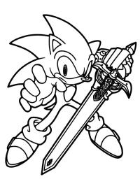 Sonic com a espada Caliburn