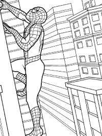Homem-Aranha escalando prédio