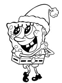 Bob Esponja com chapéu de Papai Noel