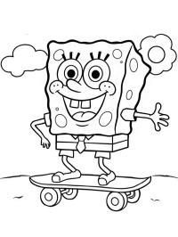 Bob Esponja andando de skate