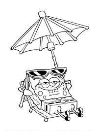 Bob Esponja na praia
