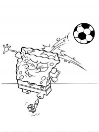 Bob Esponja jogando futebol