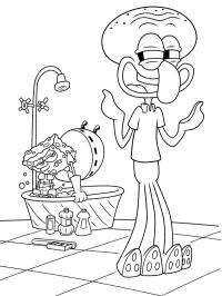 Bob Esponja Calça Quadrada e Lula Molusco Tentáculos