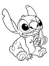 Stitch comendo banana