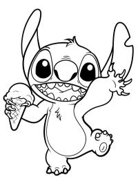 Stitch tomando sorvete