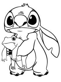 Stitch segurando um sapo