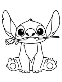 Stitch com rosa