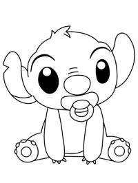 Stitch com chupeta