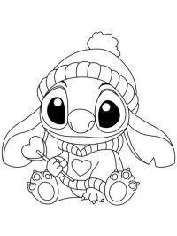 Stitch com gorro de inverno