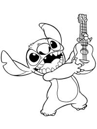 Stitch tocando violão