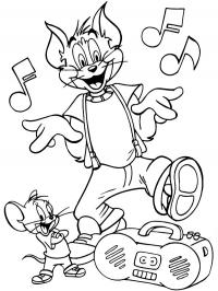 Tom e Jerry ouvindo música