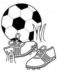 Bola de futebol e chuteiras