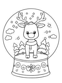 Globo de neve de inverno com rena