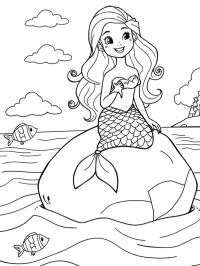 Sereia em uma pedra