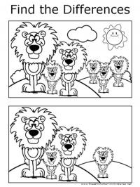 Encontre as diferenças: leão