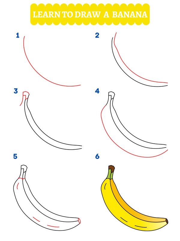 Como desenhar uma banana