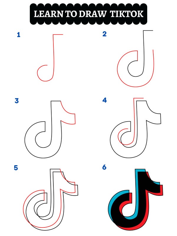 Como desenhar o logo do TikTok
