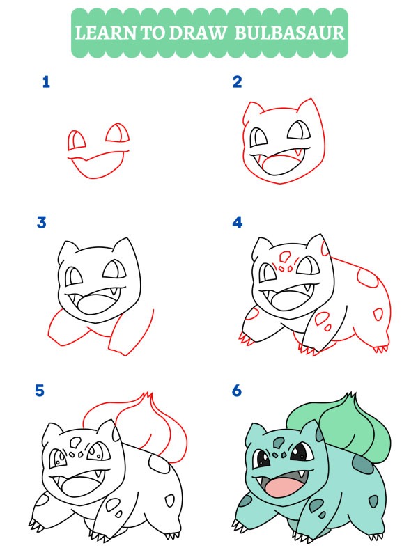 Como desenhar o Bulbasaur
