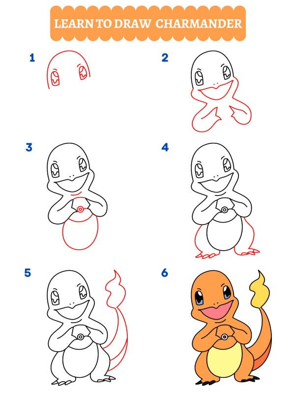 Como desenhar o Charmander