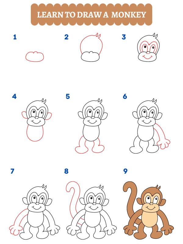 Como desenhar um macaco