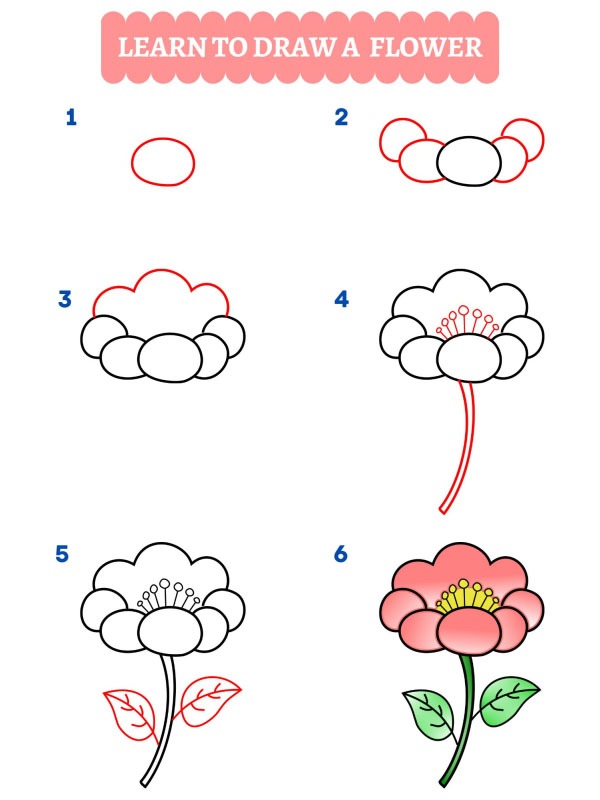 Como desenhar uma flor