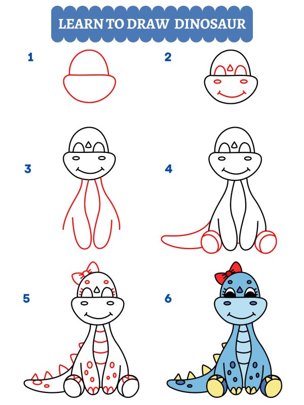 Como desenhar um dinossauro