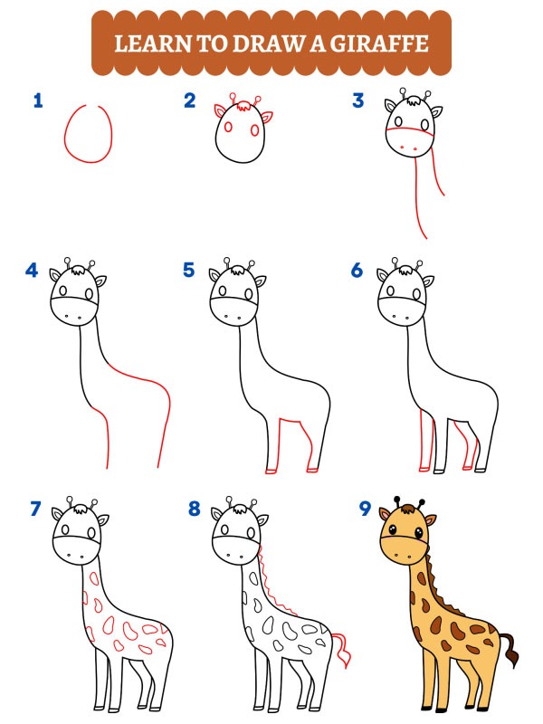 Como desenhar uma girafa