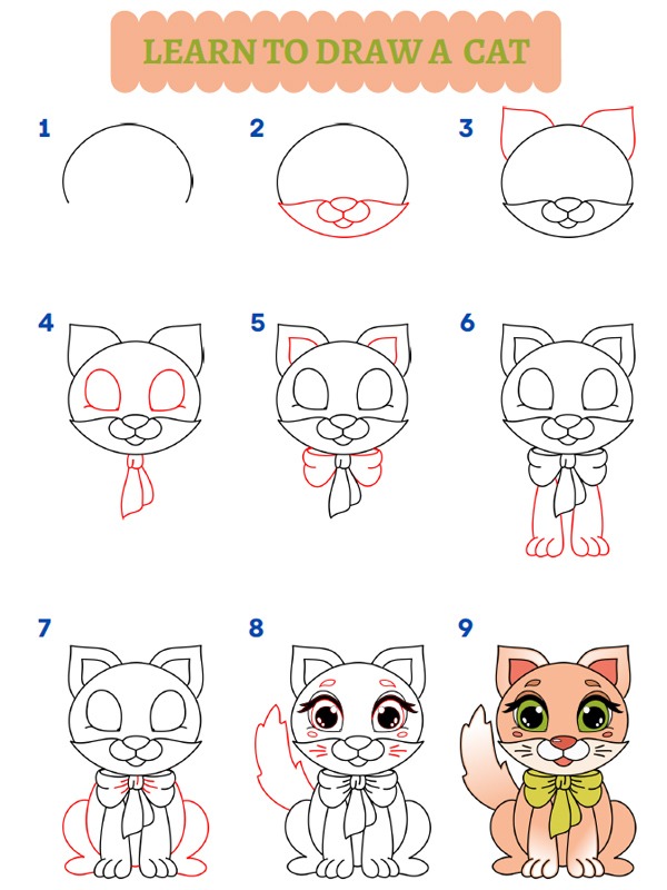 Como desenhar um gato